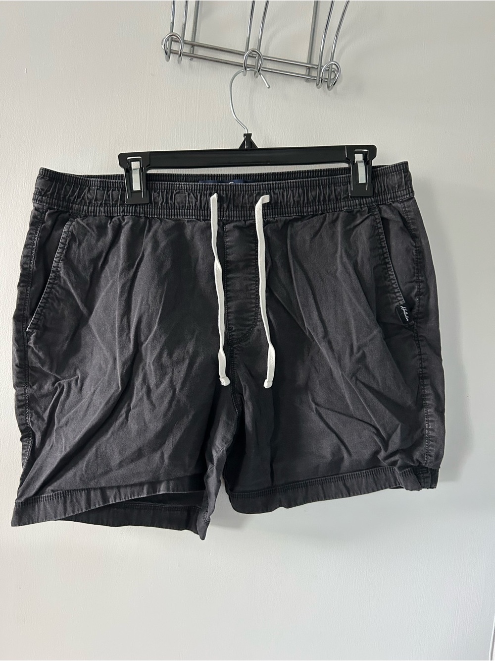 Hollister Black Swim Trunks with White Drawstring